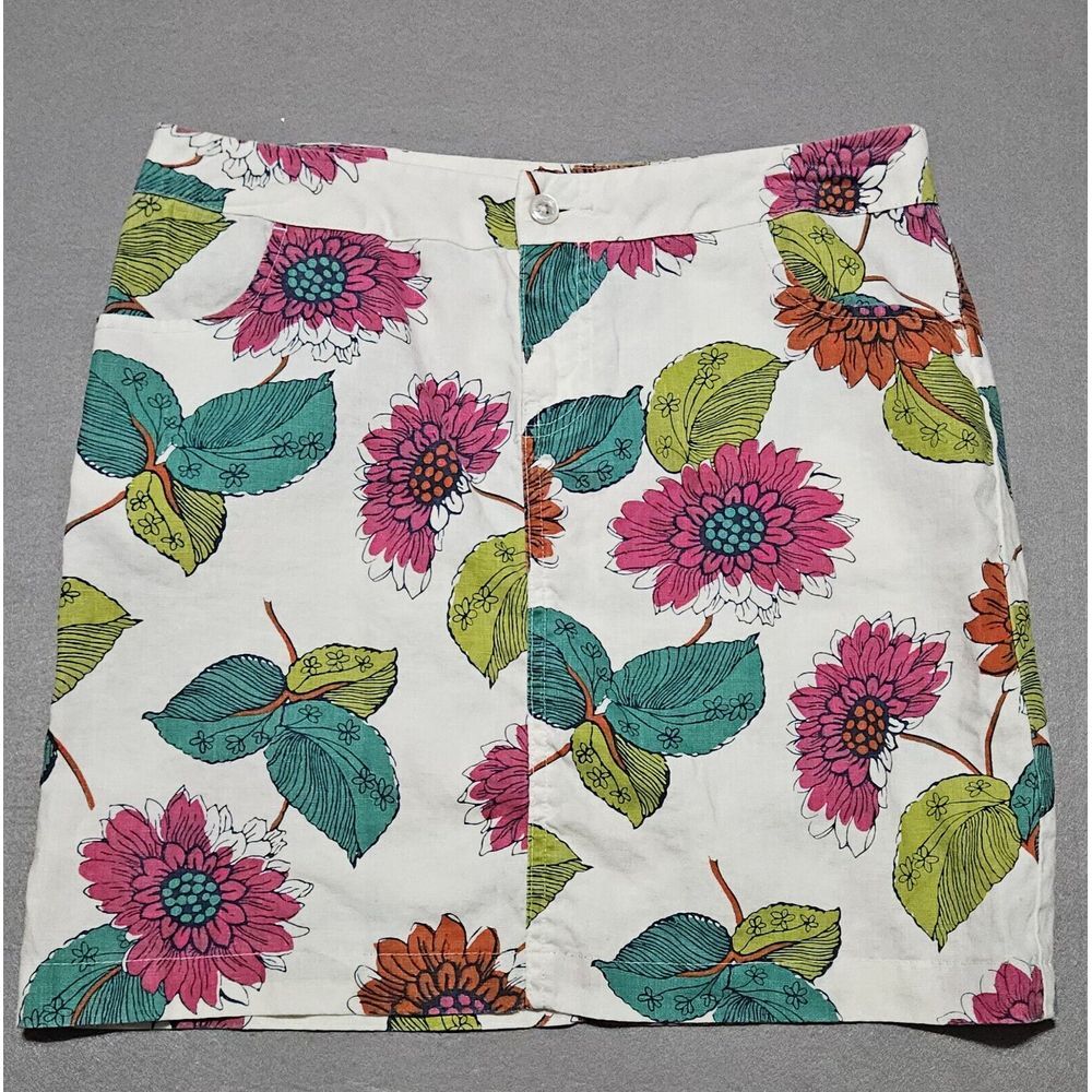 Tommy Bahama Relax Skirt Size 2‎ 100% Linen Floral Tropical Beach